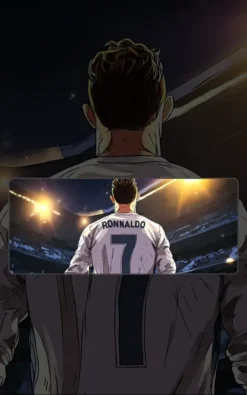 Ronaldo Football Mousepad featuring Ronaldo artwork on a premium large desk mat in Pakistan