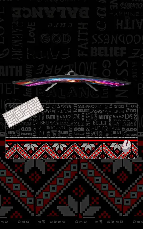Slavic Typography Mousepad featuring Slavic Folk Typography Mix artwork on a premium large desk mat in Pakistan