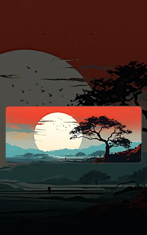 Savannah Dusk Mousepad featuring Savannah Dusk artwork on a premium large desk mat in Pakistan