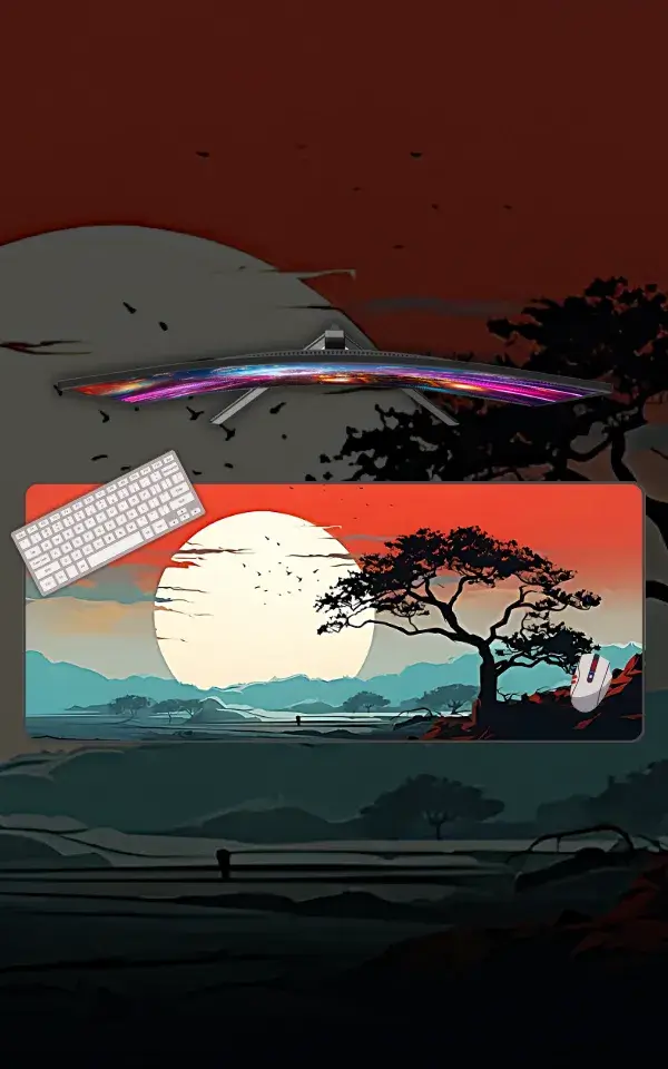 Savannah Dusk Mousepad featuring Savannah Dusk artwork on a premium large desk mat in Pakistan