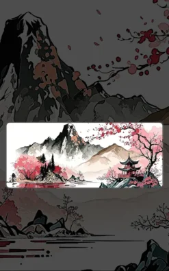 Shan Shui Mousepad featuring Shan Shui artwork on a premium large desk mat in Pakistan