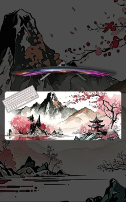 Shan Shui Mousepad featuring Shan Shui artwork on a premium large desk mat in Pakistan