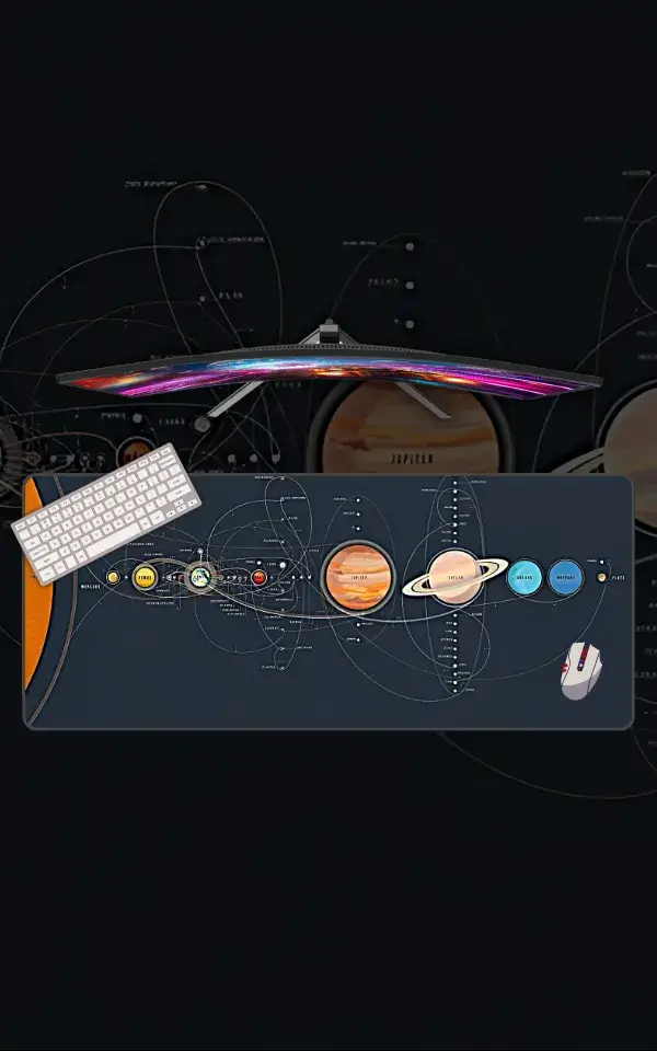 Solar System Space Mousepad featuring Solar System artwork on a premium large desk mat in Pakistan