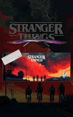 Stranger Things Desk Mat featuring Stranger Things artwork on a premium large desk mat in Pakistan