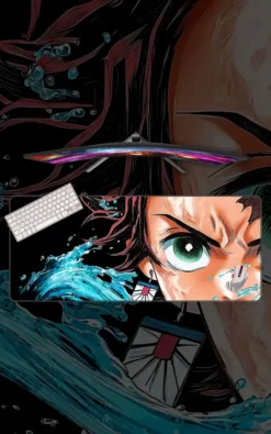 Tanjiro Mousepad large desk mat with Tanjiro artwork for gaming, office and study setup in Pakistan