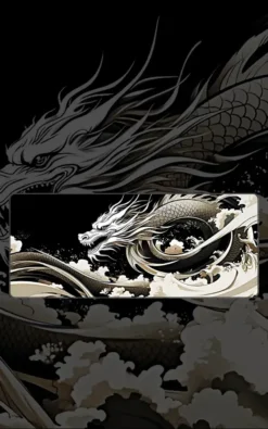 Great Wave Dragon Mousepad featuring The Great Wave Dragon artwork on a premium large desk mat in Pakistan