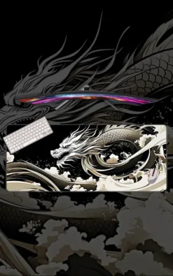 Great Wave Dragon Mousepad featuring The Great Wave Dragon artwork on a premium large desk mat in Pakistan