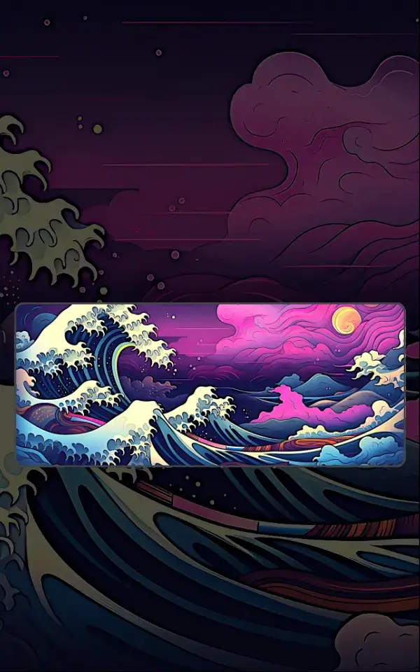 Great Wave Kanagawa Mousepad featuring The Great Wave off Kanagawa artwork on a premium large desk mat in Pakistan