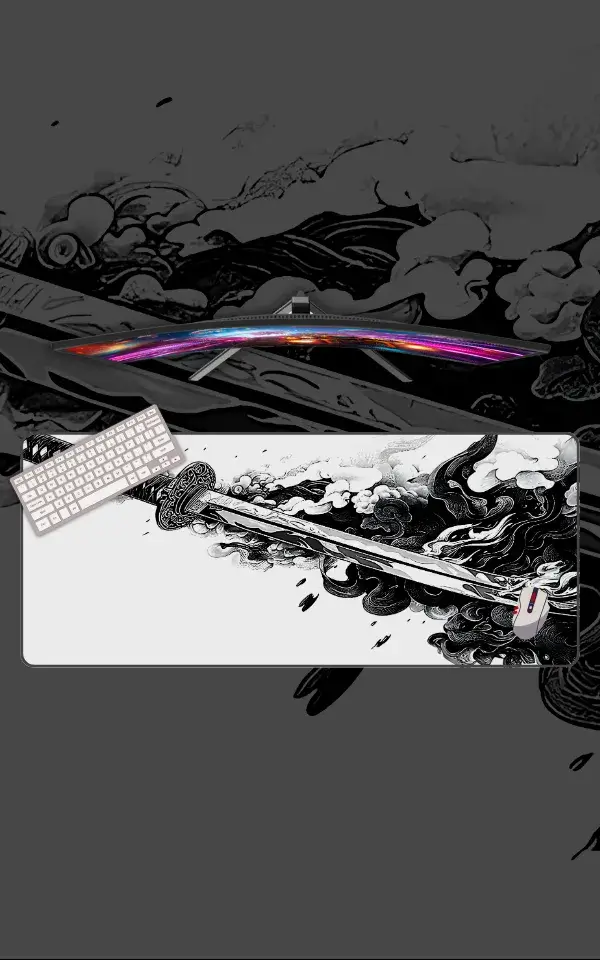 Vortex Katana Mousepad featuring Vortex Katana artwork on a premium large desk mat in Pakistan