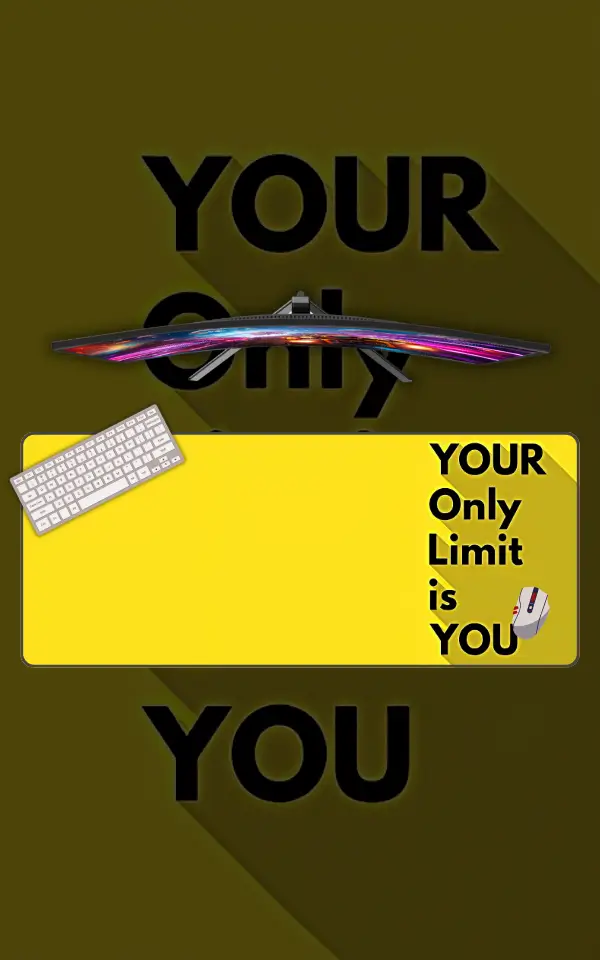 Your Limit Mousepad large desk mat with Your only limit is you artwork for gaming, office and study setup in Pakistan