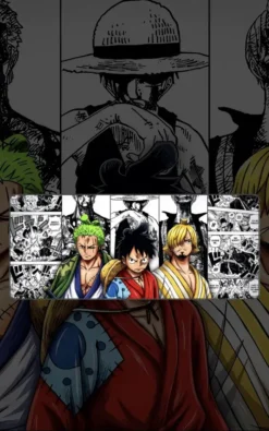 Zoro Luffy Sanji Mousepad featuring Zoro x Luffy x Sanji artwork on a premium large desk mat in Pakistan