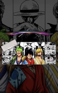 Zoro Luffy Sanji Mousepad featuring Zoro x Luffy x Sanji artwork on a premium large desk mat in Pakistan