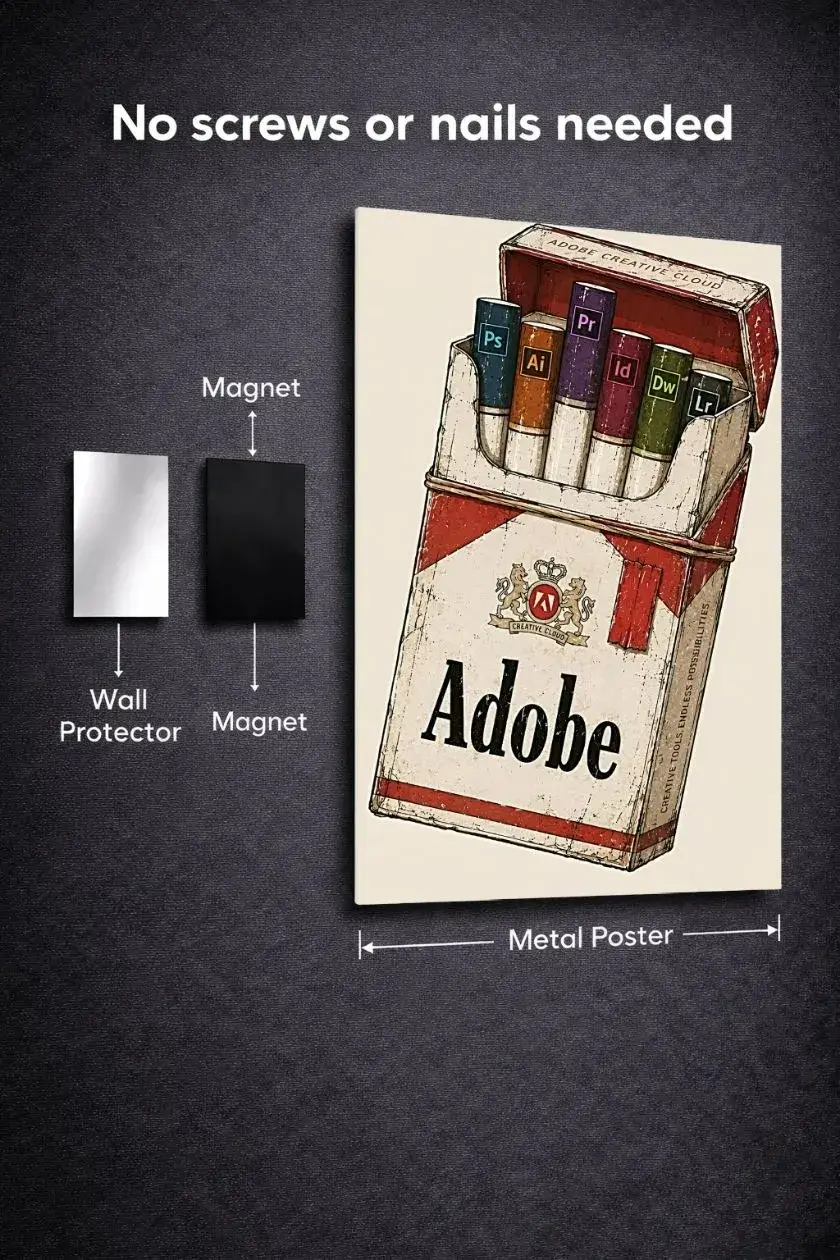 Adobe Creative Cloud Cigarette Pack Metal Poster wall art in Pakistan