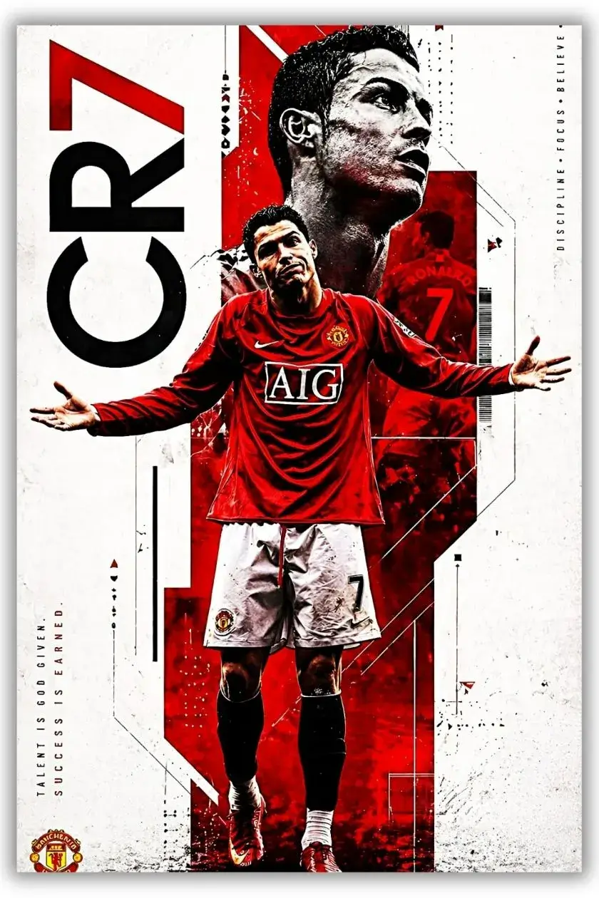 Cristiano Ronaldo Metal Poster wall art in Pakistan