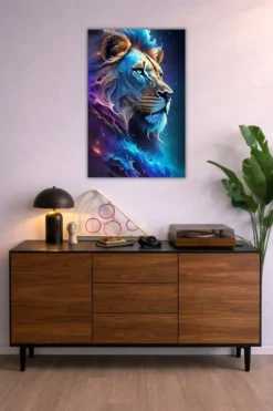 Cosmic Lion metal poster wall art in Pakistan