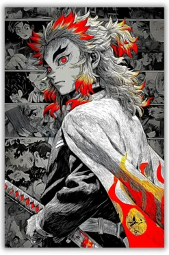 DEMON SLAYER: KYOJURO RENGOKU metal poster wall art in Pakistan
