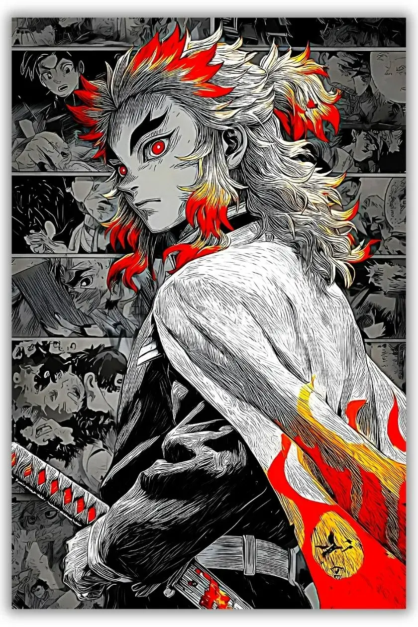 DEMON SLAYER: KYOJURO RENGOKU metal poster wall art in Pakistan
