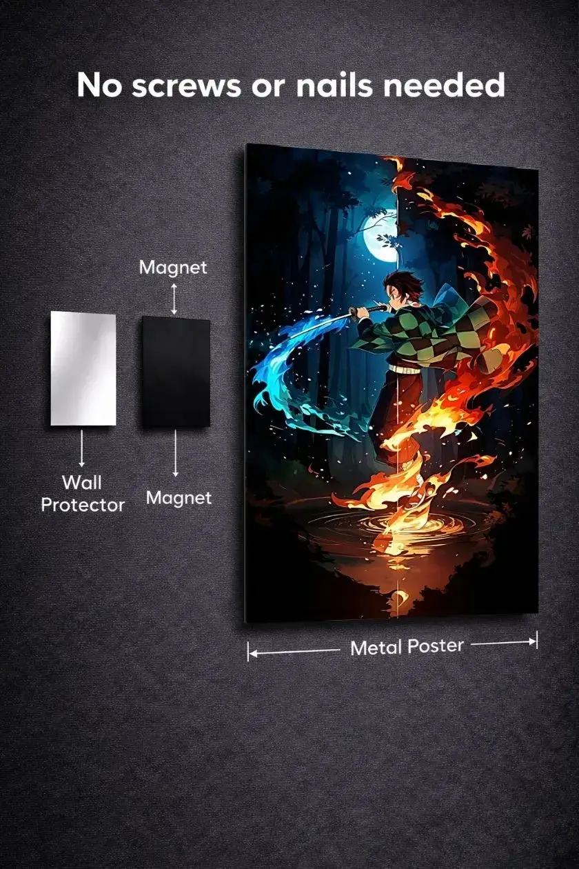 Demon Slayer: Tanjiro Kamado Metal Poster wall art in Pakistan