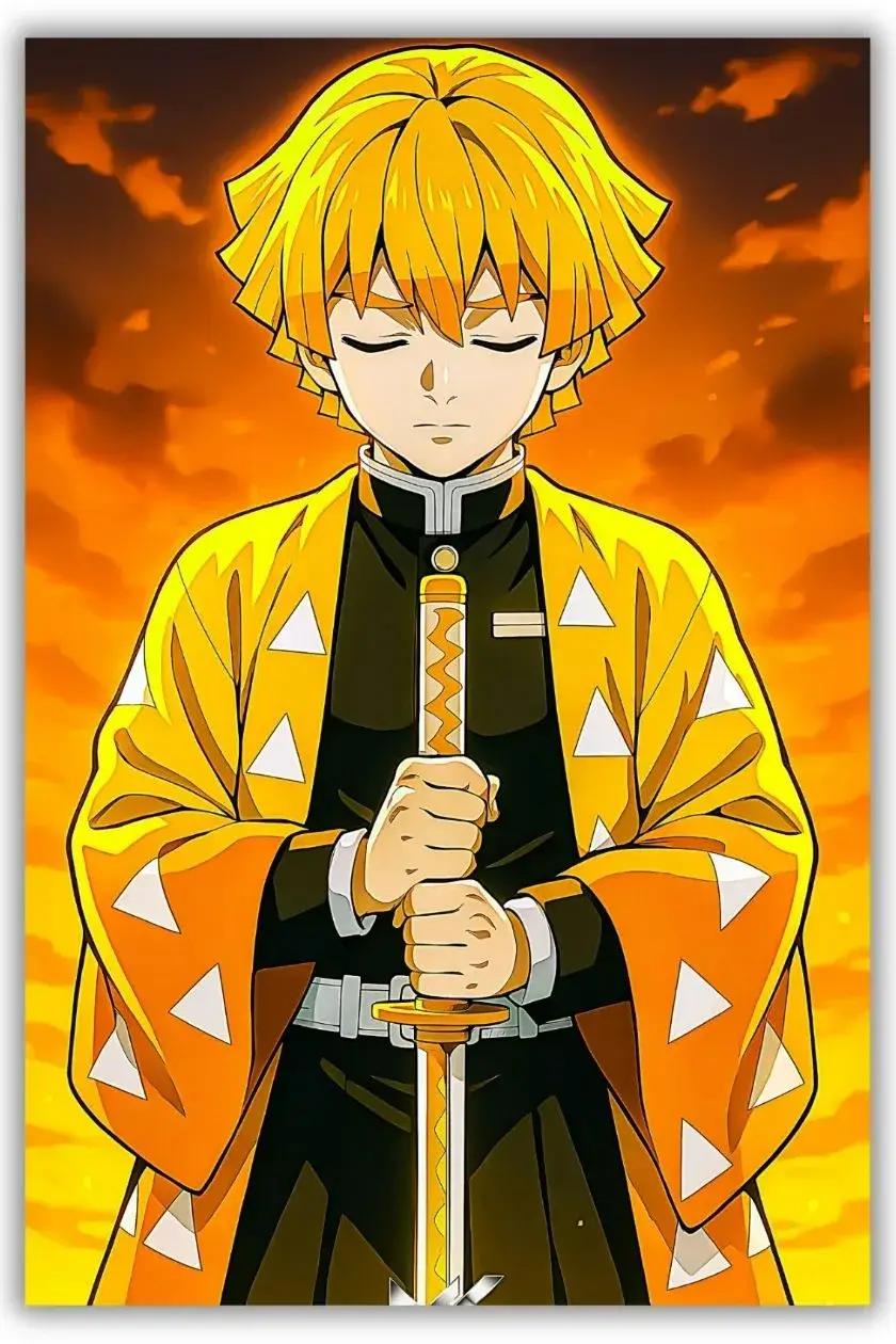 Demon Slayer: Zenitsu Metal Poster wall art in Pakistan