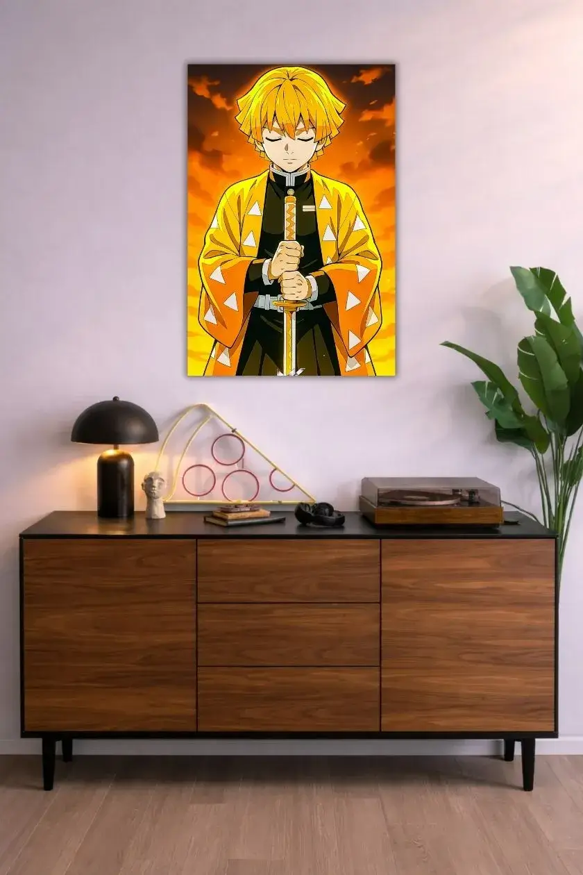 Demon Slayer: Zenitsu Metal Poster wall art in Pakistan