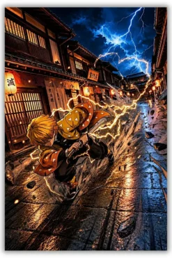 Demon Slayer : Zenitsu metal poster wall art in Pakistan