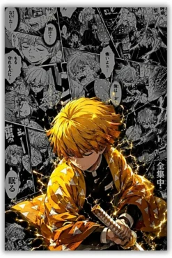 Demon Slayer : Zenitsu metal poster wall art in Pakistan