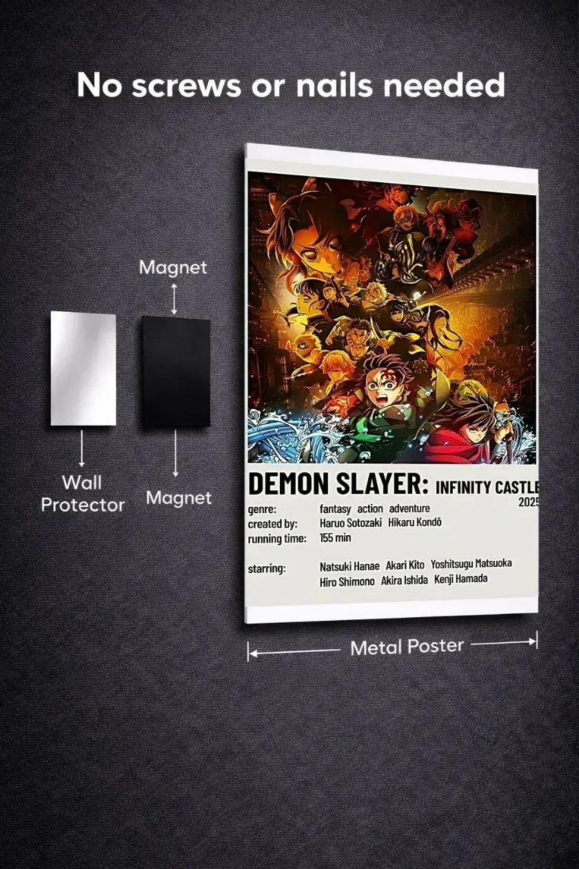 Demon Slayer: Infinity Castle Metal Poster wall art in Pakistan