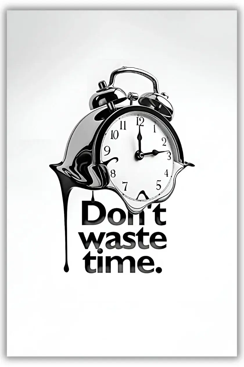 Dont Waste Time Metal Poster wall art in Pakistan