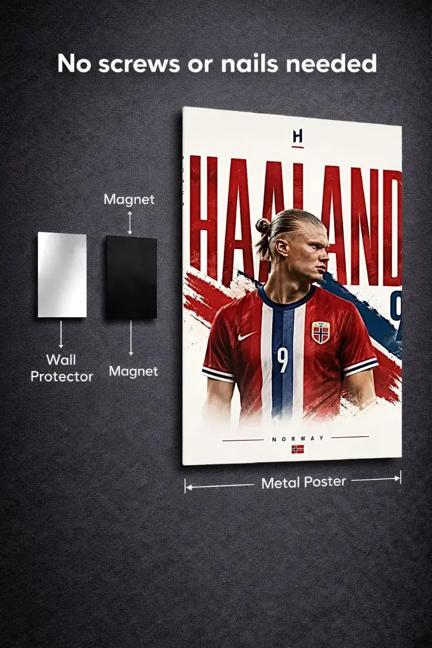 Erling Haaland metal poster wall art in Pakistan