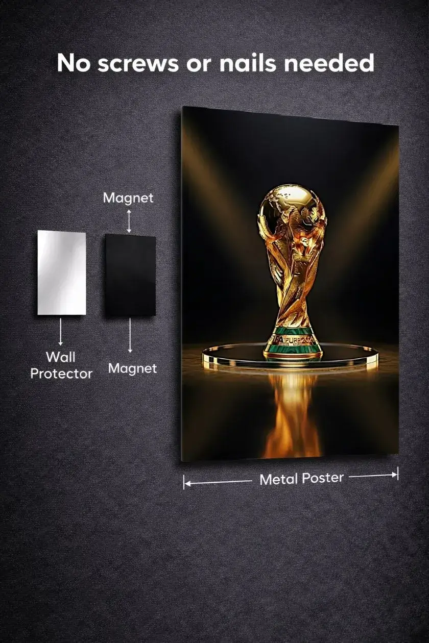 FIFA World Cup Trophy Metal Poster wall art in Pakistan