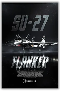 Flanker Su-27 Metal Poster wall art in Pakistan