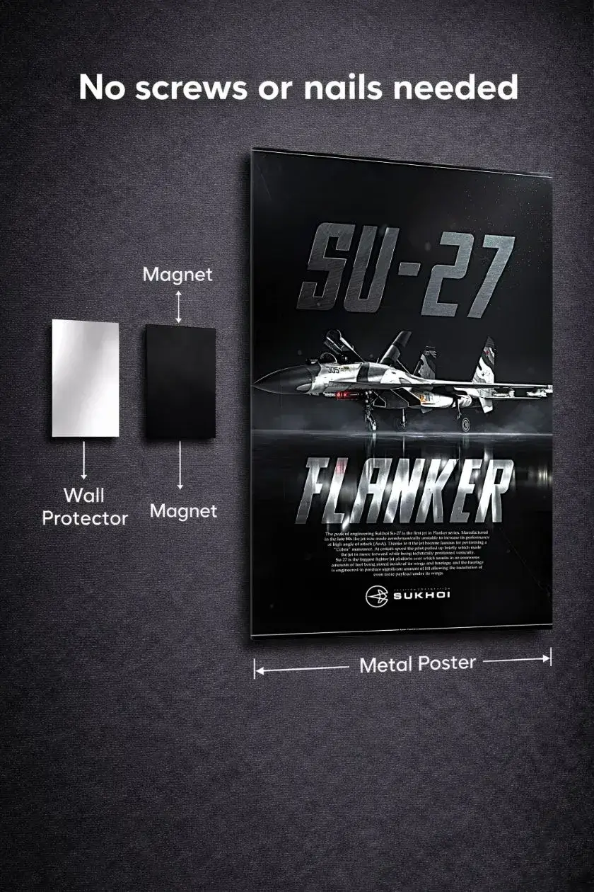Flanker Su-27 Metal Poster wall art in Pakistan