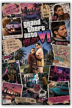 GTA VI metal poster wall art in Pakistan