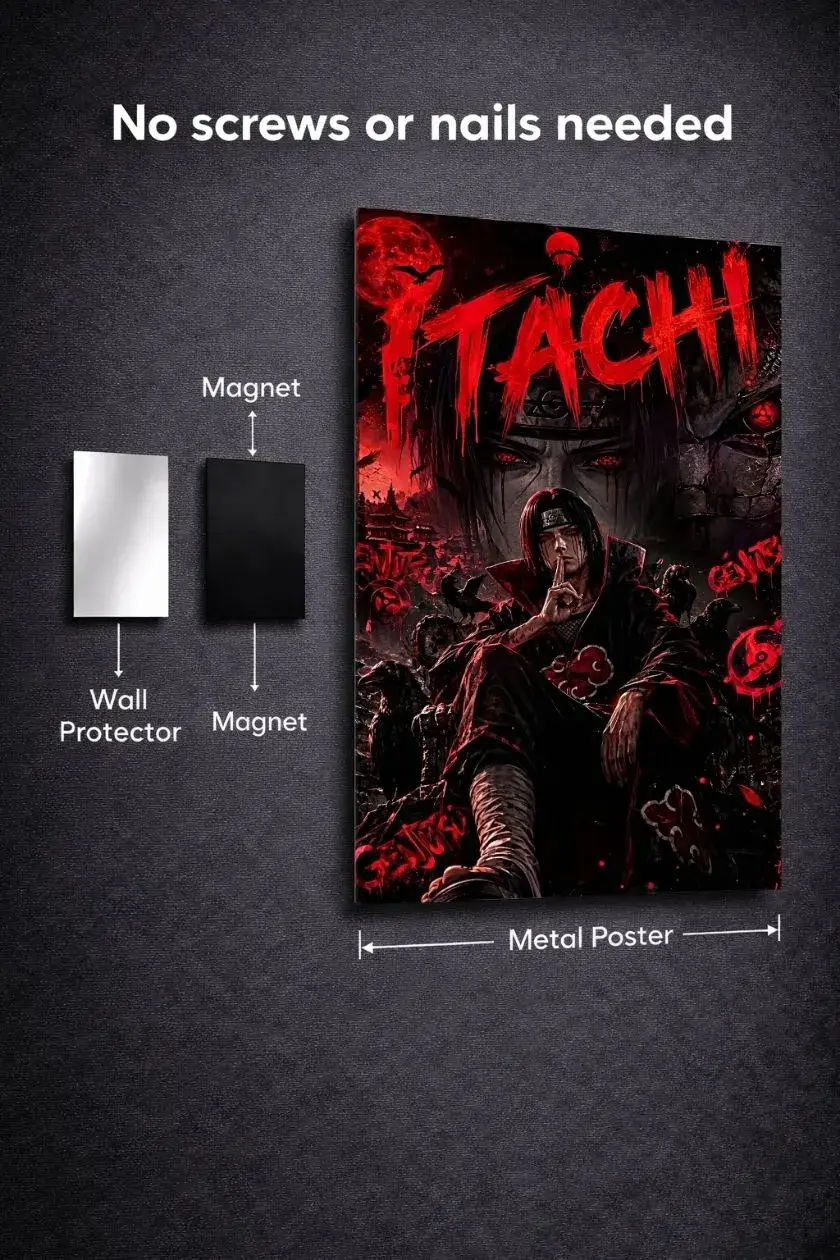 Naruto: Itachi Uchiha Metal Poster wall art in Pakistan