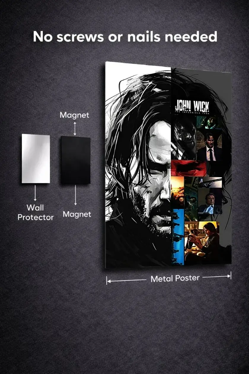 Jhon Wick Metal Poster wall art in Pakistan