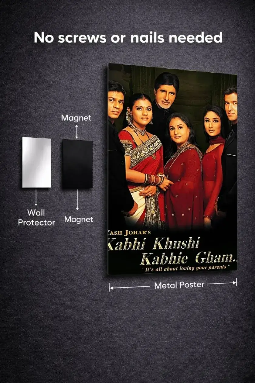 Kabhi Khushi Kabhi Gham Metal Poster wall art in Pakistan
