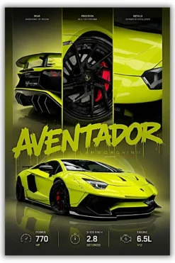 Lamborghini Aventador Metal Poster wall art in Pakistan