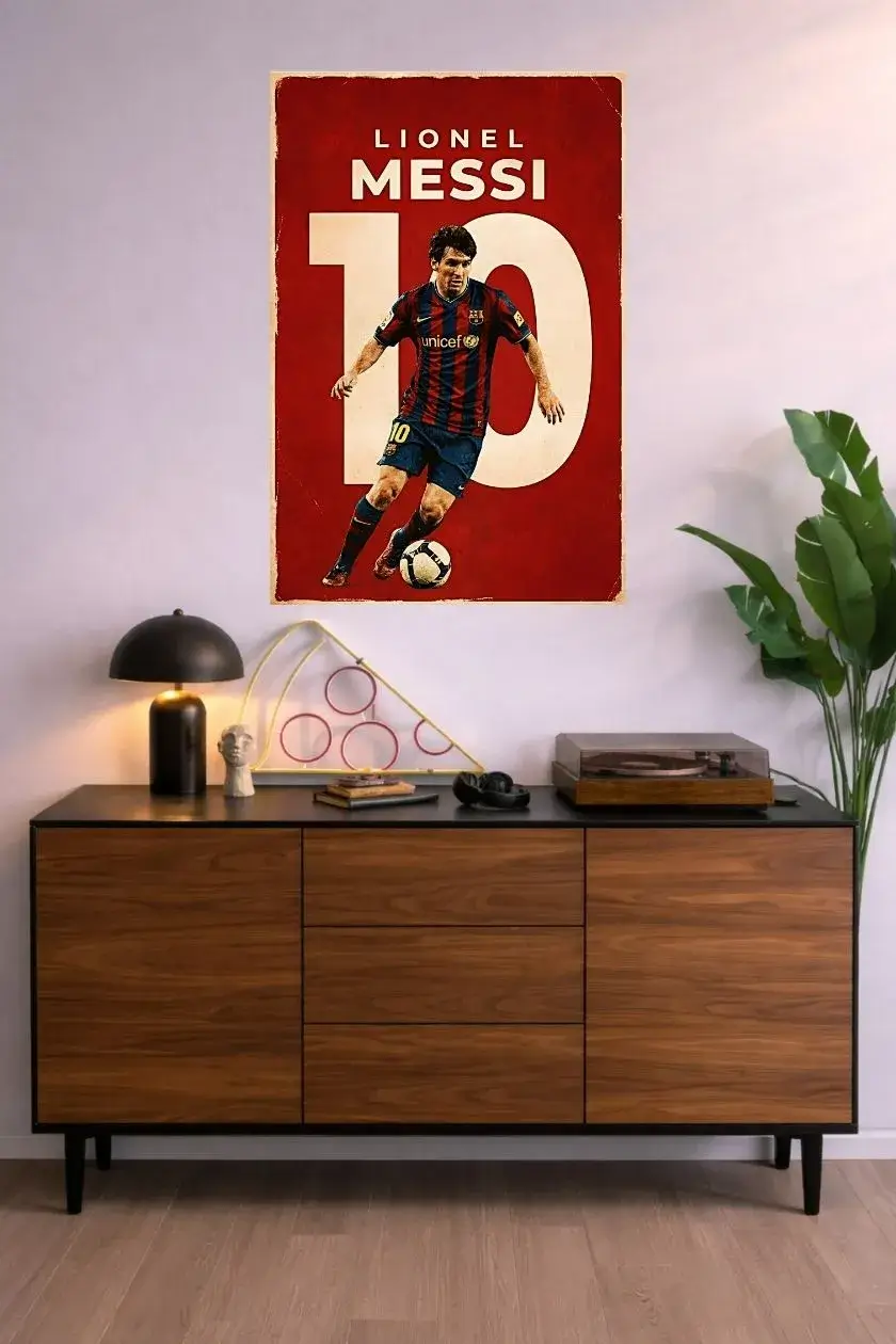 Lionel Messi Metal Poster wall art in Pakistan