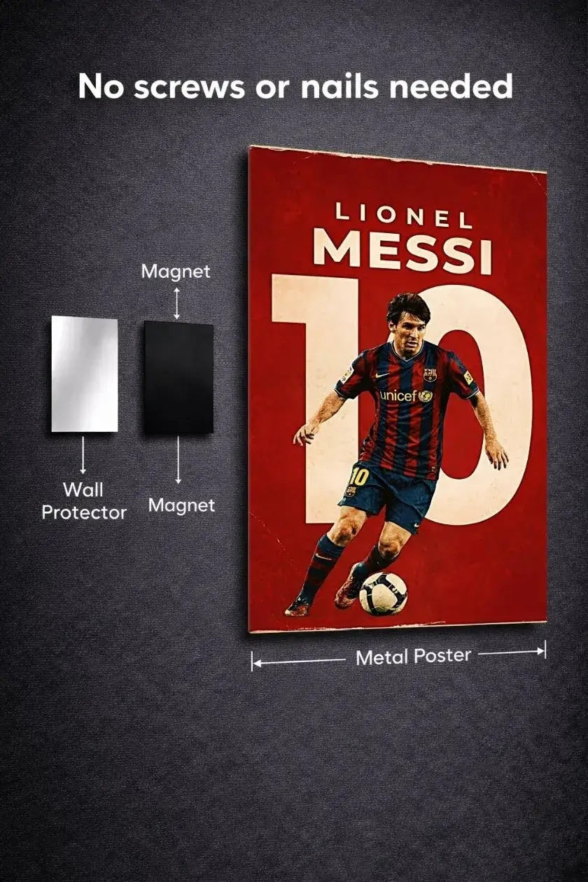 Lionel Messi Metal Poster wall art in Pakistan
