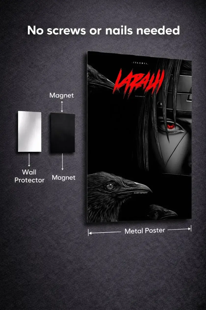 Naruto: Itachi Uchiha Metal Poster wall art in Pakistan