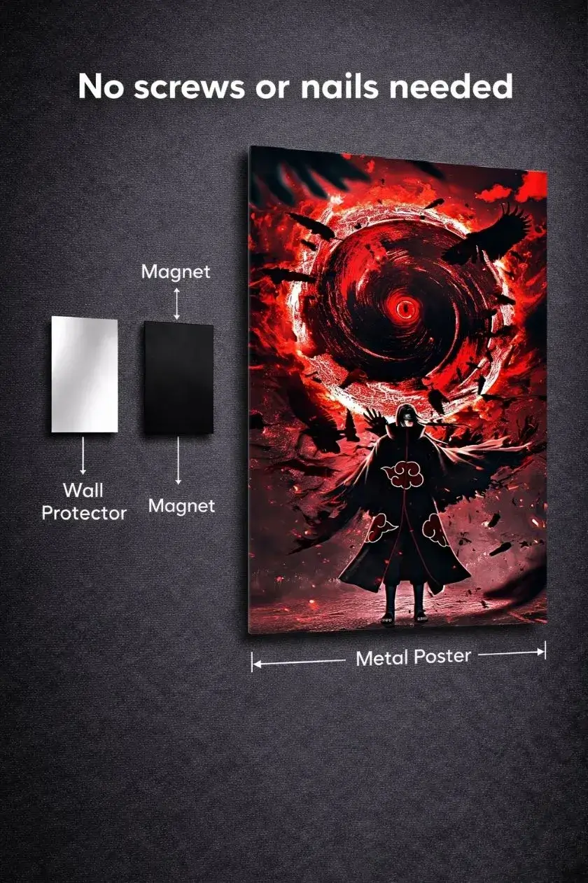 Naruto: Itachi Uchiha Metal Poster wall art in Pakistan