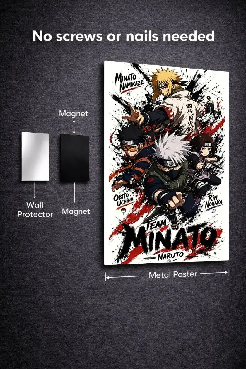 Naruto: Team Minato Metal Poster wall art in Pakistan