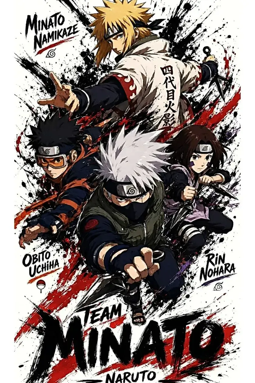 Naruto: Team Minato Metal Poster wall art in Pakistan