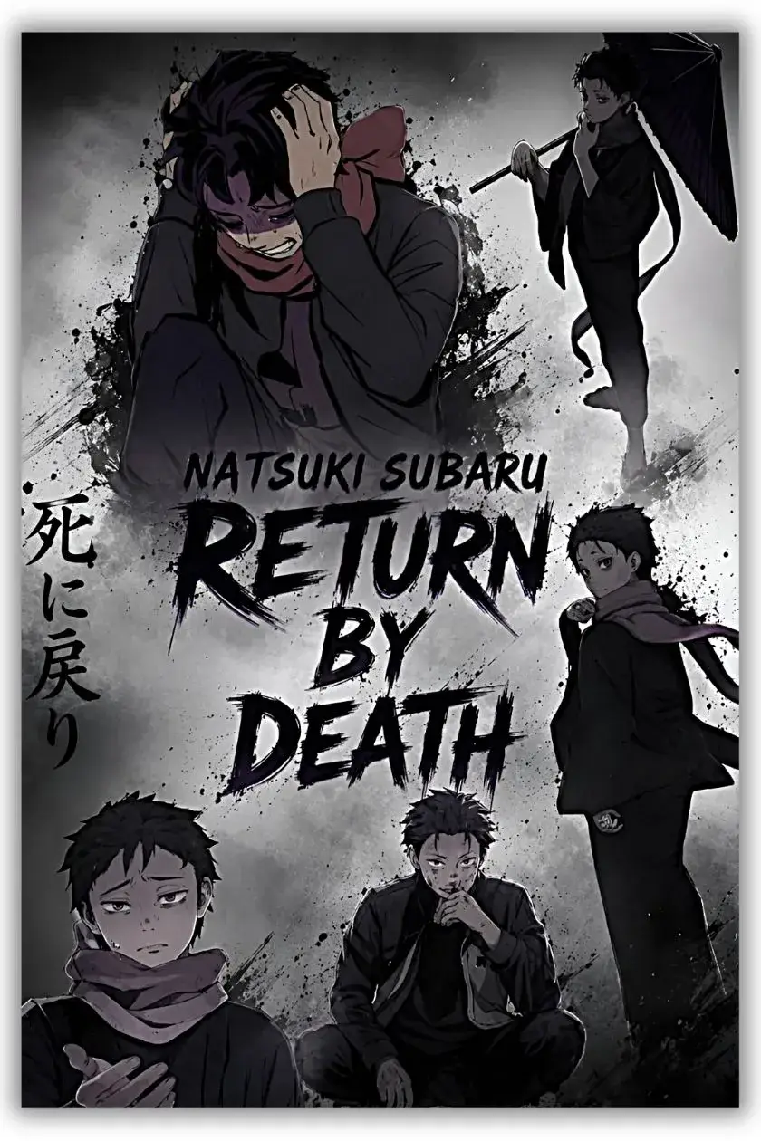 Natsuki Sabaru: Return By Death Metal Poster wall art in Pakistan