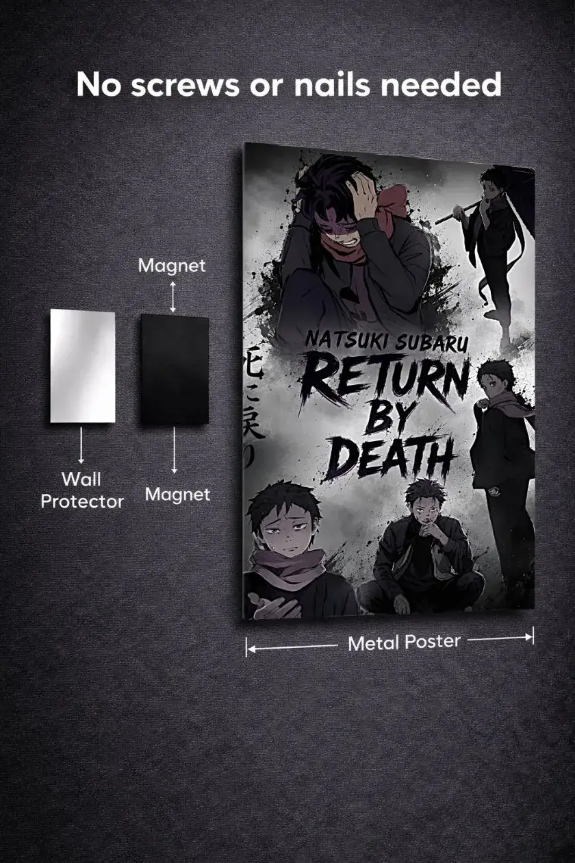 Natsuki Sabaru: Return By Death Metal Poster wall art in Pakistan