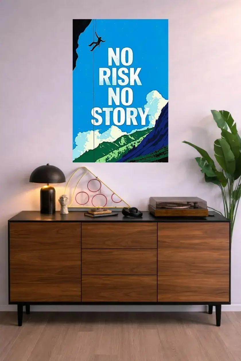 No Risk No Story Metal Poster wall art in Pakistan