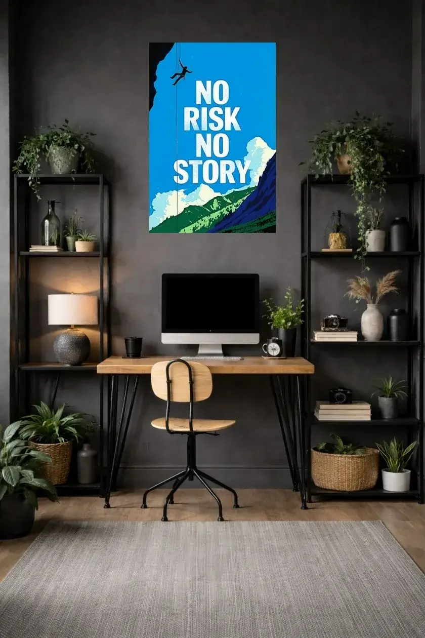 No Risk No Story Metal Poster wall art in Pakistan