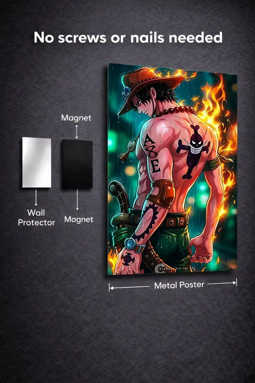 One Piece: Ace Metal Poster wall art in Pakistan