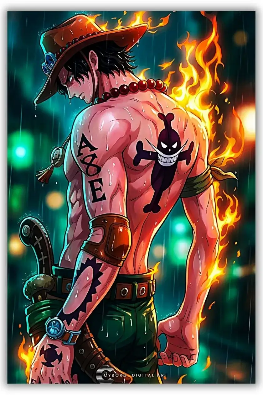 One Piece: Ace Metal Poster wall art in Pakistan