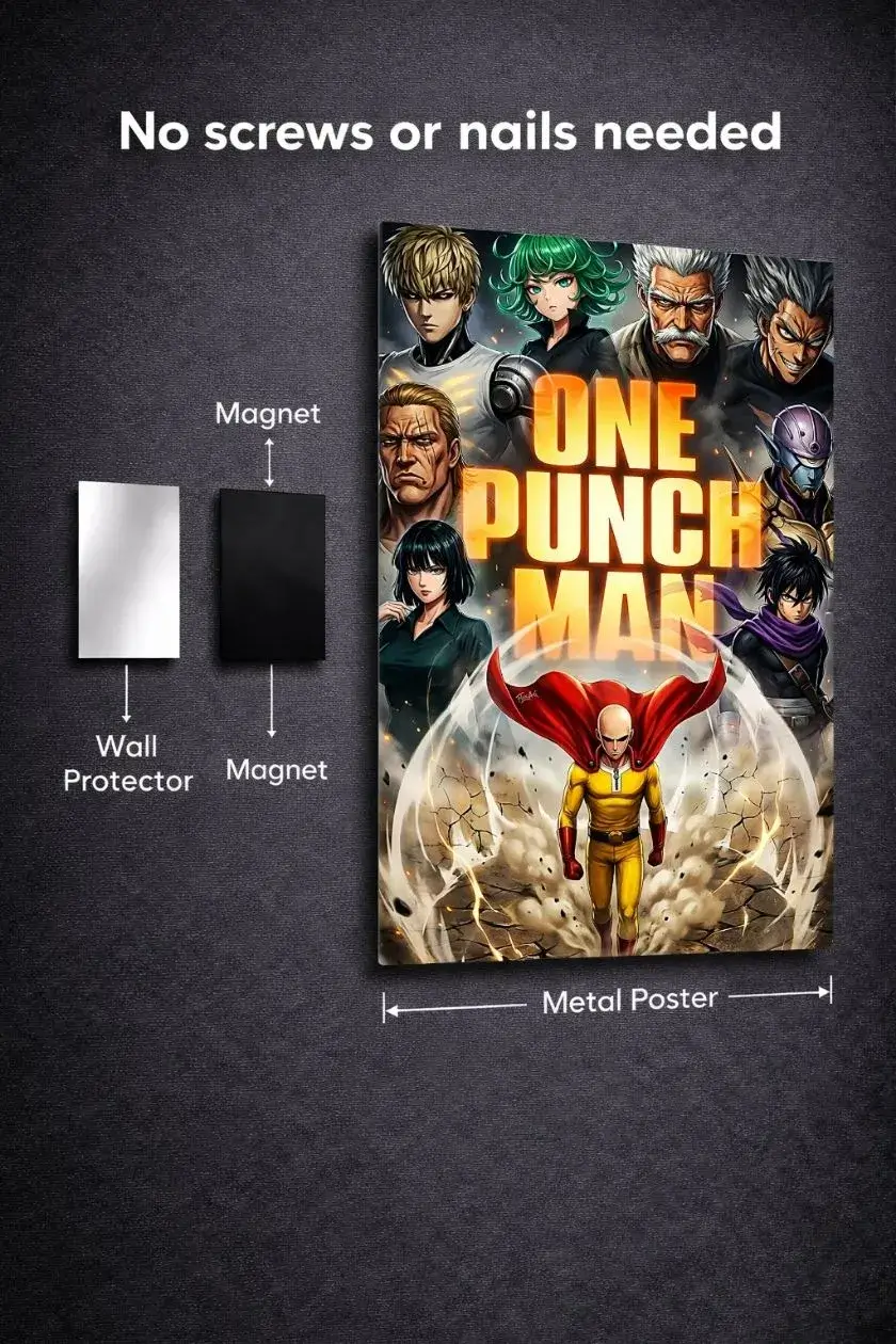 One Punch Man Metal Poster wall art in Pakistan